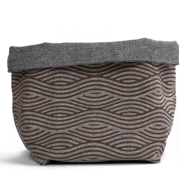 Set of 2 Cotton Canvas Planters or Storage Bins / Gray / Med & Lg / Fair Trade - Picture 5 of 6